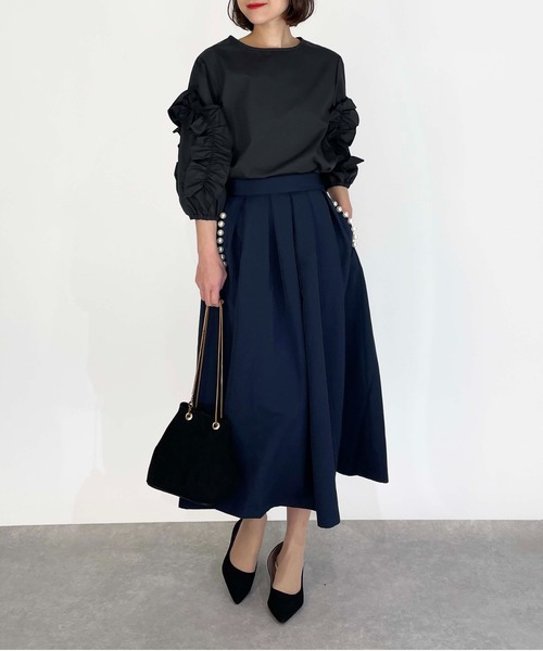 BE NEAT（ビーニート）の「【日本製】袖フリルブラウス（シャツ/ブラウス・レディース・ホワイト/ブラック・M）」の19枚目の写真