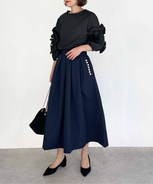 BE NEAT（ビーニート）の「【日本製】袖フリルブラウス（シャツ/ブラウス・レディース・ホワイト/ブラック・M）」の20枚目の写真