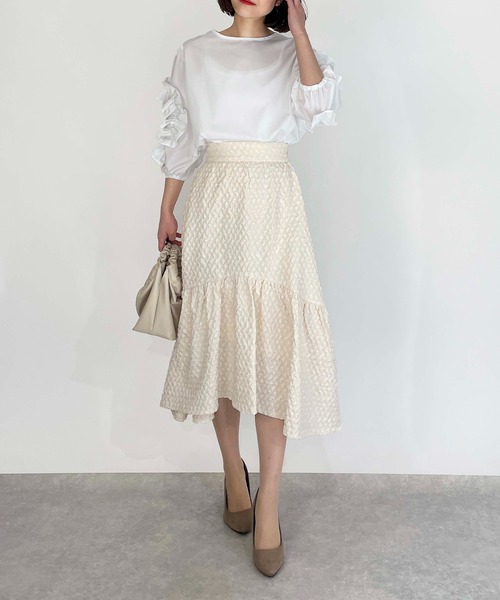 BE NEAT（ビーニート）の「【日本製】袖フリルブラウス（シャツ/ブラウス・レディース・ホワイト/ブラック・M）」の9枚目の写真