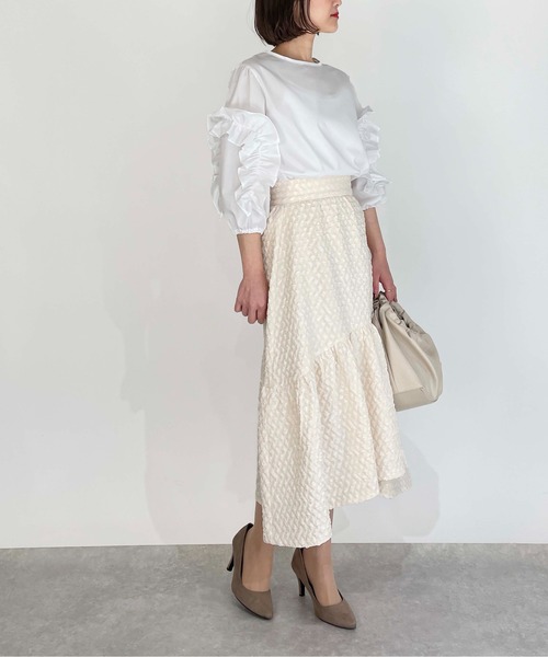 BE NEAT（ビーニート）の「【日本製】袖フリルブラウス（シャツ/ブラウス・レディース・ホワイト/ブラック・M）」の12枚目の写真