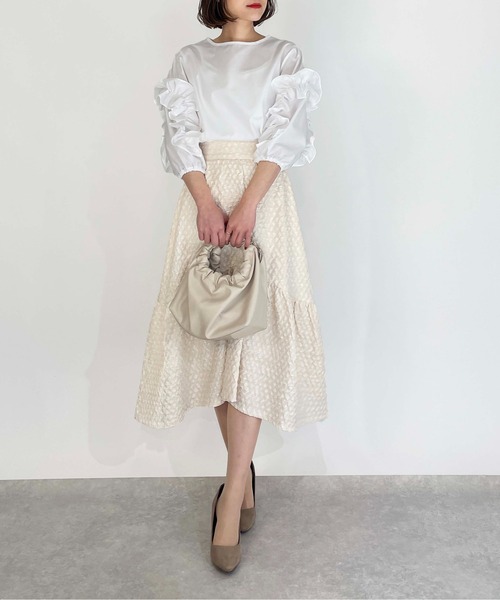 BE NEAT（ビーニート）の「【日本製】袖フリルブラウス（シャツ/ブラウス・レディース・ホワイト/ブラック・M）」の13枚目の写真