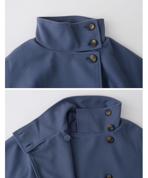 Re:EDIT（リエディ）の「[WINTER COLLECTION]モッサスタンドカラーロングコート（チェスターコート・レディース・ホワイト系その他/ブルー/グレイッシュベージュ/ライトグリーン/アイボリー/パープル/ブラック・MEDIUM）」の13枚目の写真