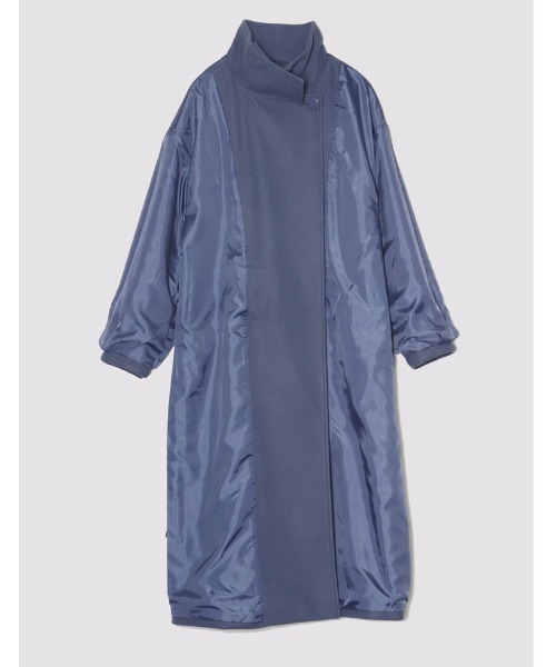 Re:EDIT（リエディ）の「[WINTER COLLECTION]モッサスタンドカラーロングコート（チェスターコート・レディース・ホワイト系その他/ブルー/グレイッシュベージュ/ライトグリーン/アイボリー/パープル/ブラック・MEDIUM）」の16枚目の写真