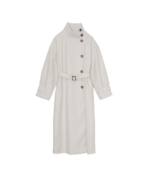 Re:EDIT（リエディ）の「[WINTER COLLECTION]モッサスタンドカラーロングコート（チェスターコート・レディース・ホワイト系その他/ブルー/グレイッシュベージュ/ライトグリーン/アイボリー/パープル/ブラック・MEDIUM）」の19枚目の写真