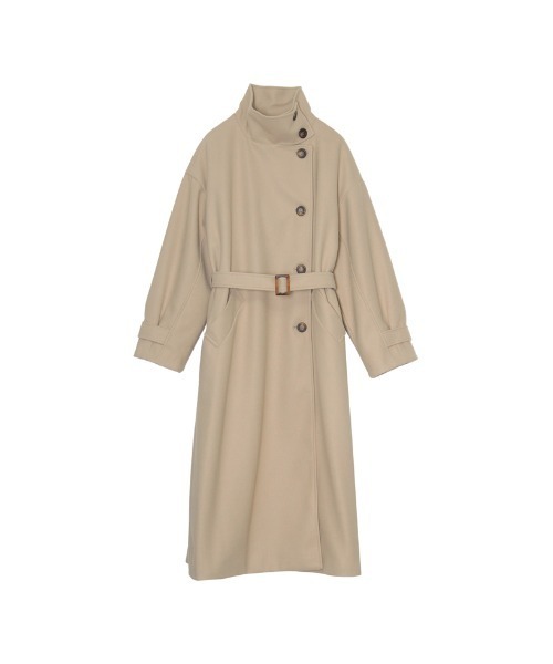 Re:EDIT（リエディ）の「[WINTER COLLECTION]モッサスタンドカラーロングコート（チェスターコート・レディース・ホワイト系その他/ブルー/グレイッシュベージュ/ライトグリーン/アイボリー/パープル/ブラック・MEDIUM）」の20枚目の写真