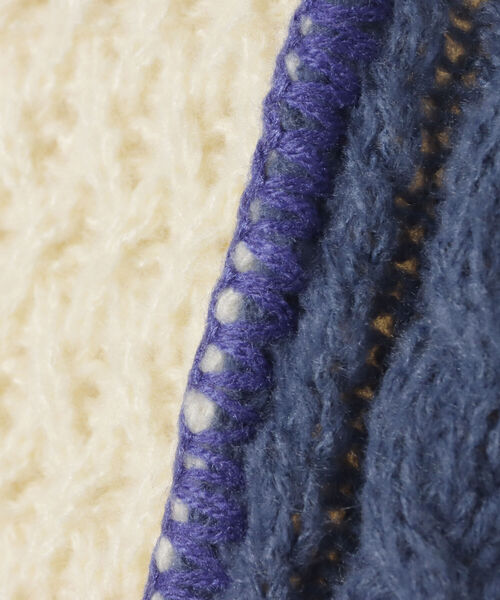 BEAMS HEART（ビームスハート）の「BEAMS HEART / パッチワーク 配色ニット（ニット/セーター・レディース・グレー/ベージュ/ホワイト系その他5・FREE）」の9枚目の写真