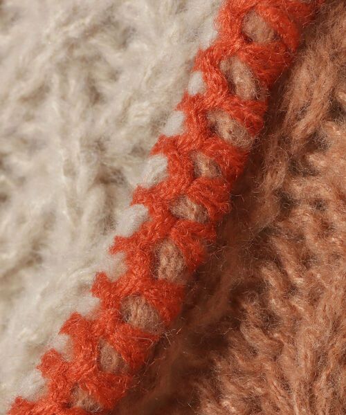 BEAMS HEART（ビームスハート）の「BEAMS HEART / パッチワーク 配色ニット（ニット/セーター・レディース・グレー/ベージュ/ホワイト系その他5・FREE）」の5枚目の写真