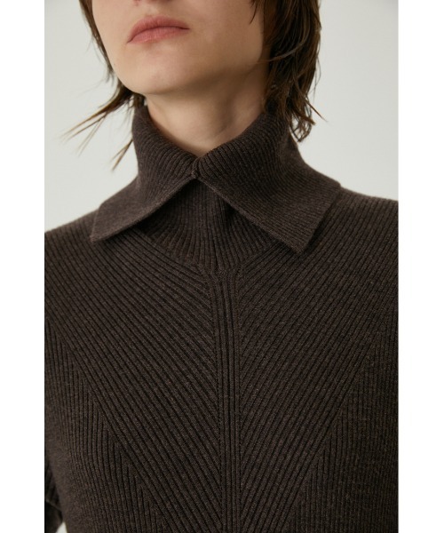 RIM.ARK（リムアーク）の「High collar flare knit OP（ワンピース