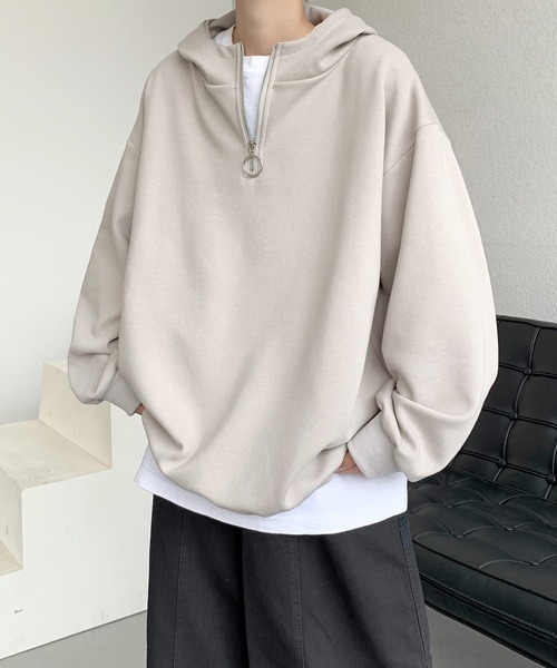 【セール】【FVLMEN】halfzip sweat pullover parker/ハーフジップ スウェット プルオーバー パーカー（パーカー）｜FVLMEN（フルメン）