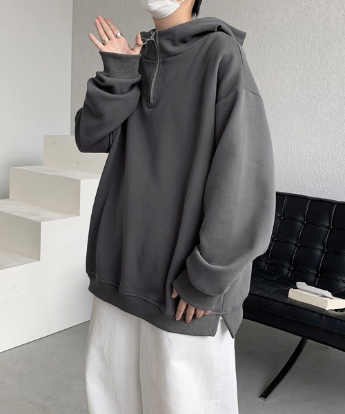 【セール】【FVLMEN】halfzip sweat pullover parker/ハーフジップ スウェット プルオーバー パーカー（パーカー）｜FVLMEN（フルメン）