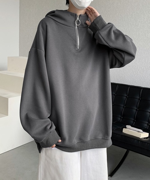 【セール】【FVLMEN】halfzip sweat pullover parker/ハーフジップ スウェット プルオーバー パーカー（パーカー）｜FVLMEN（フルメン）