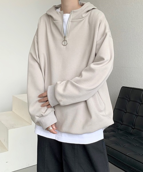 STAMMBAUM ハーフジップ スウェットパーカー フーディ アパルトモン セール】【FVLMEN】halfzip sweat pullover parker/ハーフジップ