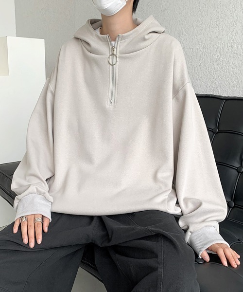 【セール】【FVLMEN】halfzip sweat pullover parker/ハーフジップ スウェット プルオーバー パーカー（パーカー）｜FVLMEN（フルメン）