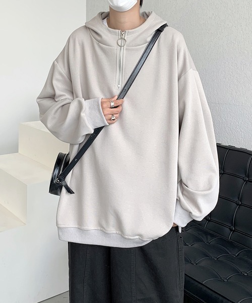 【セール】【FVLMEN】halfzip sweat pullover parker/ハーフジップ スウェット プルオーバー パーカー（パーカー）｜FVLMEN（フルメン）