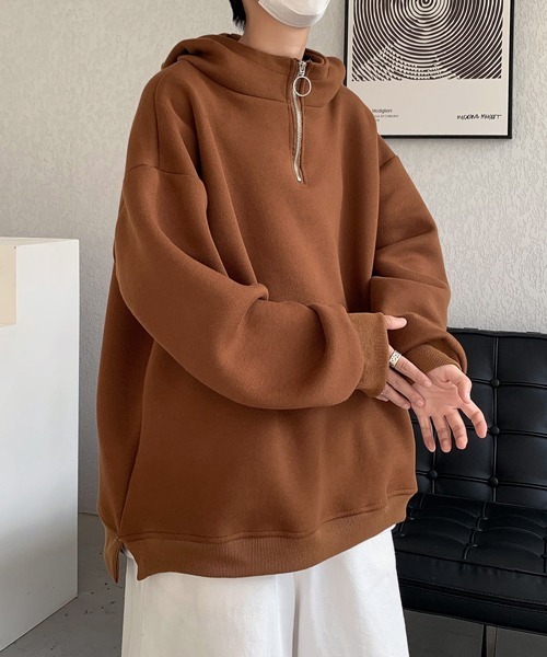 【セール】【FVLMEN】halfzip sweat pullover parker/ハーフジップ スウェット プルオーバー パーカー（パーカー）｜FVLMEN（フルメン）