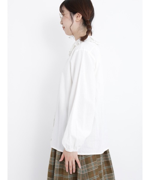 Samansa Mos2(サマンサ モスモス)の「フリルカラーブラウス(シャツ/ブラウス・レディース・チャコール/ブルー/オフホワイト/ブラック・フリ-)」の19枚目の写真