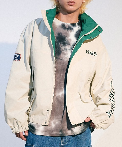 VISION STREET WEAR（ヴィジョンストリートウェア）の「【VISION STREET WEAR】スケーターズジャケット（ブルゾン・レディース・ブラック/グリーン系1/レッド/アイボリー/パープル系1/グリーン/イエロー系1/ホワイト系1・LARGE/MEDIUM/X-LARGE）」の2枚目の写真