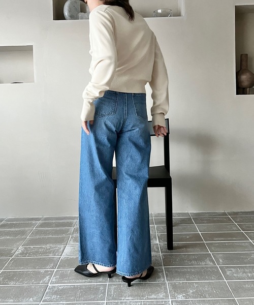 LOWRYS FARM（ローリーズファーム）の「ＣＯＮＥバギーデニムパンツ＊　177903（デニムパンツ・レディース・ブルー/ネイビー・MEDIUM/LARGE）」の7枚目の写真