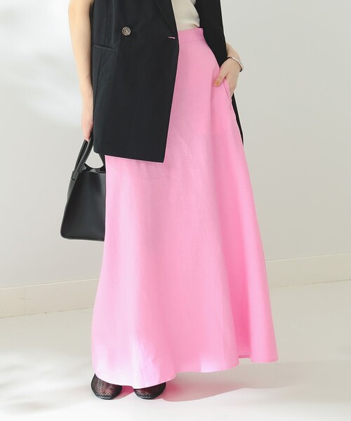 B:MING by BEAMS(ビーミングバイビームス)の「B:MING by BEAMS / ルランゼフィール リネン スカート(スカート・レディース・ブルーグリーン/チェック/ピンク・SMALL/MEDIUM)」の2枚目の写真