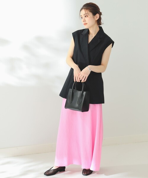 B:MING by BEAMS(ビーミングバイビームス)の「B:MING by BEAMS / ルランゼフィール リネン スカート(スカート・レディース・ブルーグリーン/チェック/ピンク・SMALL/MEDIUM)」の5枚目の写真