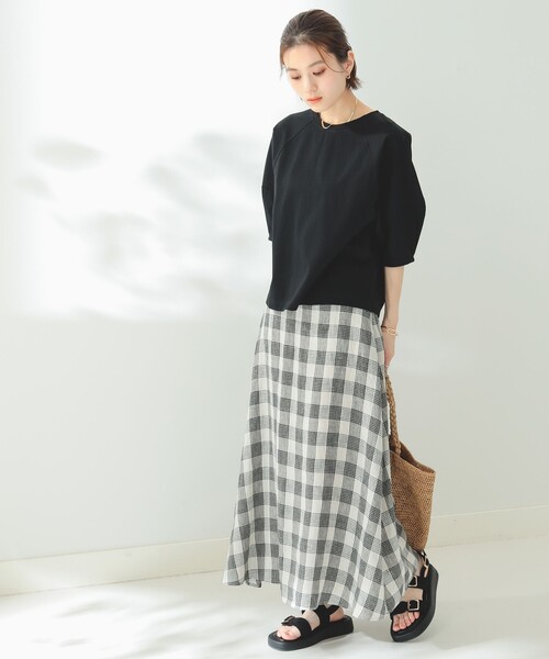 B:MING by BEAMS(ビーミングバイビームス)の「B:MING by BEAMS / ルランゼフィール リネン スカート(スカート・レディース・ブルーグリーン/チェック/ピンク・SMALL/MEDIUM)」の14枚目の写真