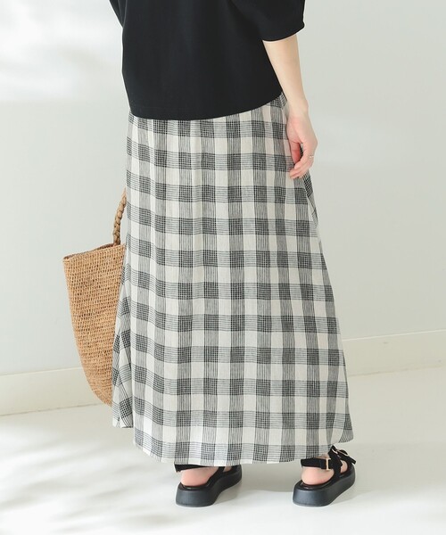 B:MING by BEAMS(ビーミングバイビームス)の「B:MING by BEAMS / ルランゼフィール リネン スカート(スカート・レディース・ブルーグリーン/チェック/ピンク・SMALL/MEDIUM)」の19枚目の写真