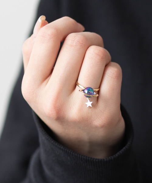 gargle（ガーグル）の「土星モチーフリング（リング・レディース・パープル/ホワイト/クリア/ブルー系その他/ブルー・11号）」の9枚目の写真