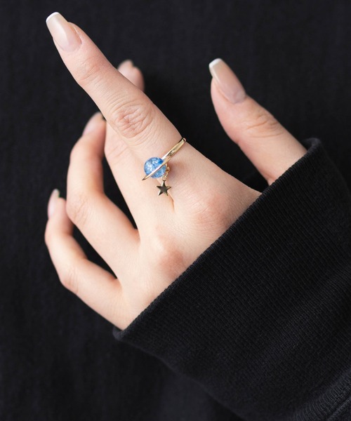 gargle（ガーグル）の「土星モチーフリング（リング・レディース・パープル/ホワイト/クリア/ブルー系その他/ブルー・11号）」の6枚目の写真