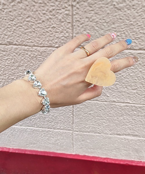 Casselini（キャセリーニ）の「Casselini(キャセリーニ)ハートビジューブレスレット（ブレスレット・レディース・グリーン/クリア/ブラック・FREE）」の11枚目の写真