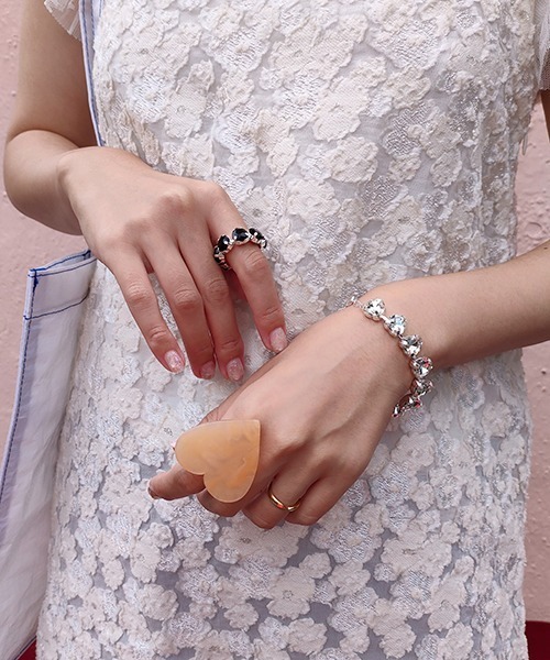 Casselini（キャセリーニ）の「Casselini(キャセリーニ)ハートビジューブレスレット（ブレスレット・レディース・グリーン/クリア/ブラック・FREE）」の13枚目の写真