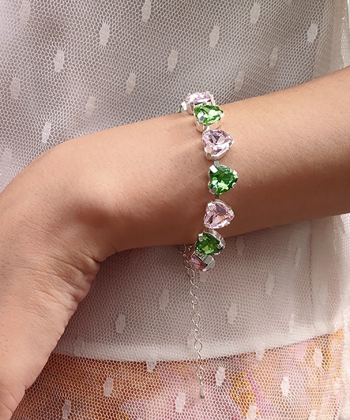 Casselini（キャセリーニ）の「Casselini(キャセリーニ)ハートビジューブレスレット（ブレスレット・レディース・グリーン/クリア/ブラック・FREE）」の22枚目の写真