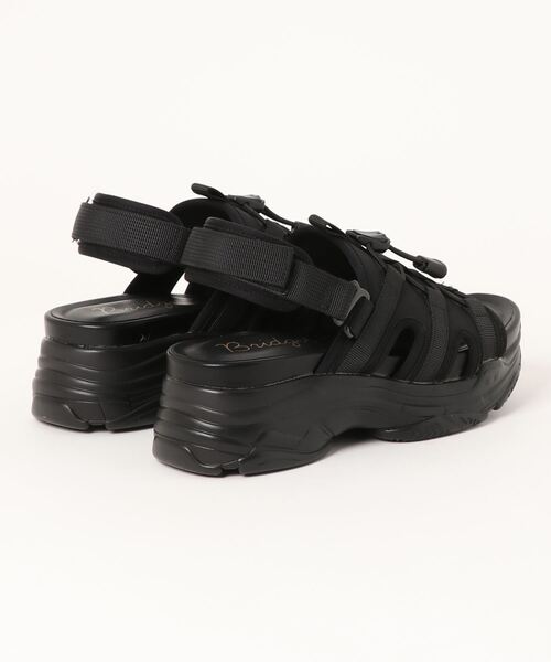 Bridget Birkin（ブリジットバーキン）の「【Bridget Birkin】レースアップスポーツサンダル(532155)（サンダル・レディース・ブラック/ホワイト・S/M/L/LL）」の3枚目の写真