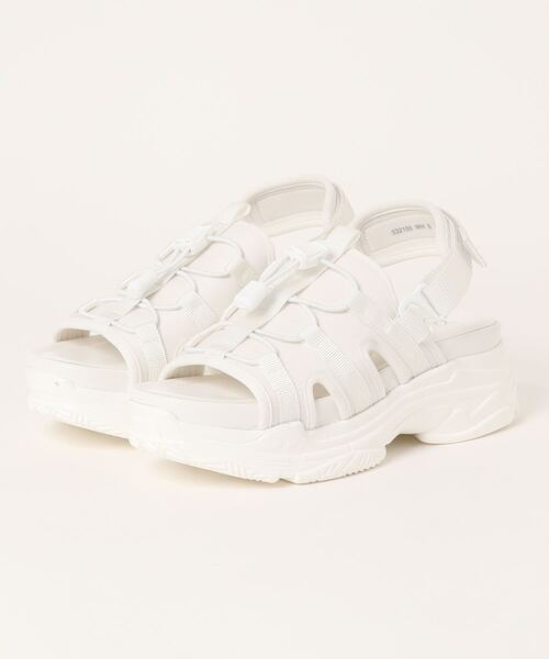 Bridget Birkin（ブリジットバーキン）の「【Bridget Birkin】レースアップスポーツサンダル(532155)（サンダル・レディース・ブラック/ホワイト・S/M/L/LL）」の6枚目の写真