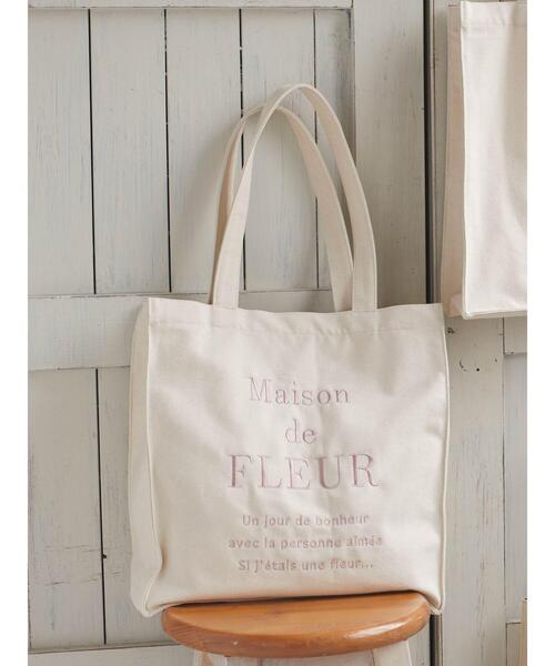 Maison de FLEUR（メゾンドフルール）の「ブランドロゴ刺繍スクエアトートバッグ（トートバッグ・レディース・ブラック/ライトピンク/ピンク・FREE）」の16枚目の写真