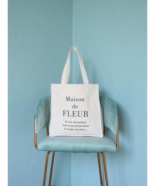 Maison de FLEUR（メゾンドフルール）の「ブランドロゴ刺繍スクエアトートバッグ（トートバッグ・レディース・ブラック/ライトピンク/ピンク・FREE）」の9枚目の写真