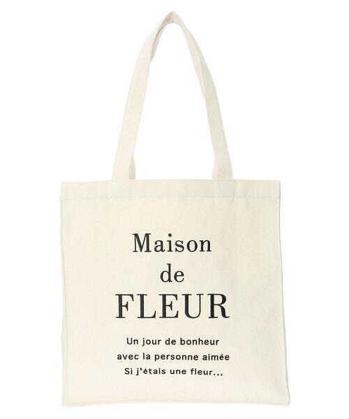 Maison de FLEUR（メゾンドフルール）の「ブランドロゴ刺繍スクエアトートバッグ（トートバッグ・レディース・ブラック/ライトピンク/ピンク・FREE）」の12枚目の写真