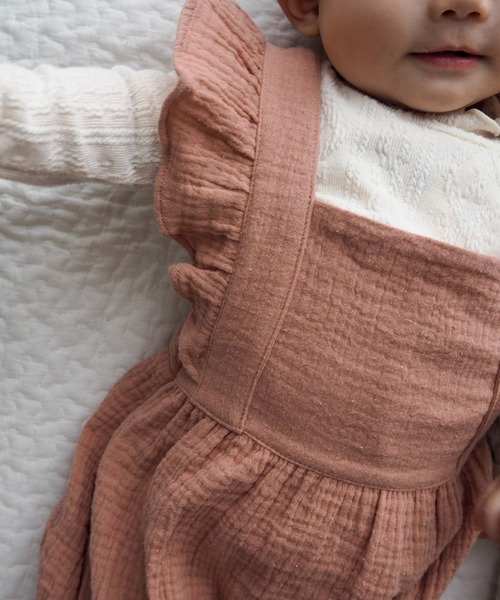 MAKE YOUR DAY（メイクユアデイ）の「Wガーゼフリルロンパース（ロンパース・キッズ・アイボリー/ピンク/モカ・80/70）」の3枚目の写真