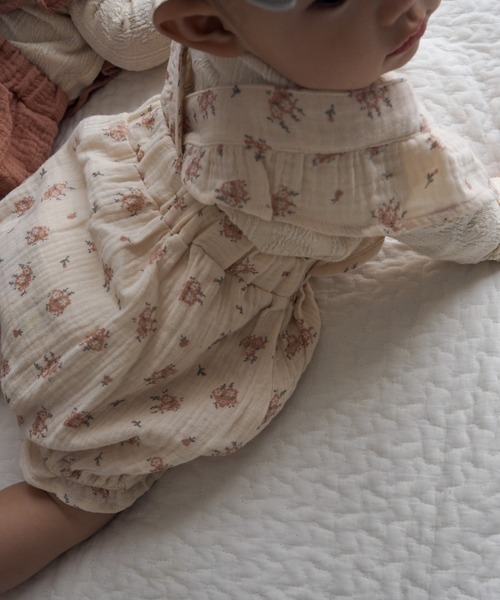 MAKE YOUR DAY（メイクユアデイ）の「Wガーゼフリルロンパース（ロンパース・キッズ・アイボリー/ピンク/モカ・80/70）」の4枚目の写真