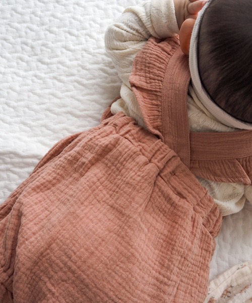 MAKE YOUR DAY（メイクユアデイ）の「Wガーゼフリルロンパース（ロンパース・キッズ・アイボリー/ピンク/モカ・80/70）」の5枚目の写真