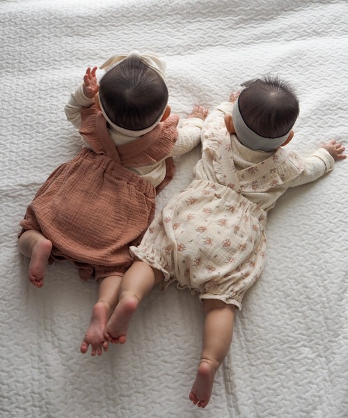 MAKE YOUR DAY（メイクユアデイ）の「Wガーゼフリルロンパース（ロンパース・キッズ・アイボリー/ピンク/モカ・80/70）」の6枚目の写真