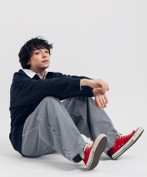 MUHET（ミュエータ）の「【セットアップ可能】ヒッコリーバルーンパンツ（デニムパンツ・レディース・ネイビー・MEDIUM/X-LARGE/SMALL）」の10枚目の写真
