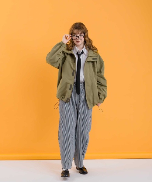 MUHET（ミュエータ）の「【セットアップ可能】ヒッコリーバルーンパンツ（デニムパンツ・レディース・ネイビー・MEDIUM/X-LARGE/SMALL）」の5枚目の写真