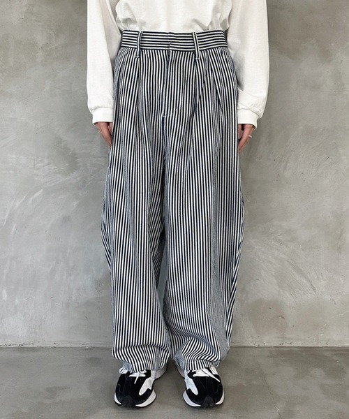 MUHET（ミュエータ）の「【セットアップ可能】ヒッコリーバルーンパンツ（デニムパンツ・レディース・ネイビー・MEDIUM/X-LARGE/SMALL）」の22枚目の写真