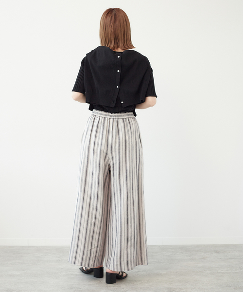 B.C STOCK(ベーセーストック)の「リネンパンツ(スラックス・レディース・グリーン/ベージュ/ブルー系その他/ブラック・FREE)」の10枚目の写真