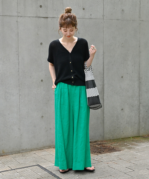 B.C STOCK(ベーセーストック)の「リネンパンツ(スラックス・レディース・グリーン/ベージュ/ブルー系その他/ブラック・FREE)」の11枚目の写真