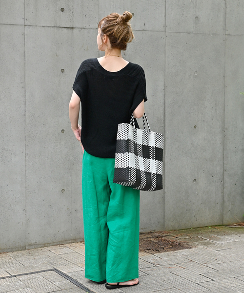 B.C STOCK(ベーセーストック)の「リネンパンツ(スラックス・レディース・グリーン/ベージュ/ブルー系その他/ブラック・FREE)」の13枚目の写真