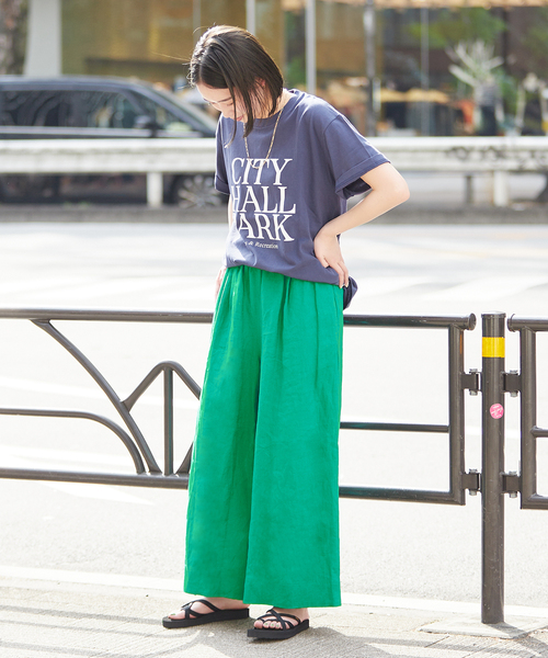 B.C STOCK(ベーセーストック)の「リネンパンツ(スラックス・レディース・グリーン/ベージュ/ブルー系その他/ブラック・FREE)」の18枚目の写真