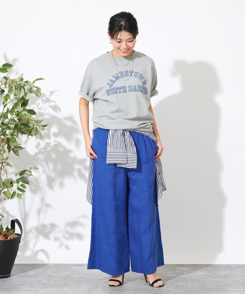 B.C STOCK(ベーセーストック)の「リネンパンツ(スラックス・レディース・グリーン/ベージュ/ブルー系その他/ブラック・FREE)」の21枚目の写真