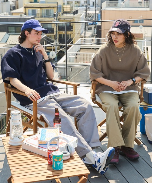 BARK MANHATTAN(バークマンハッタン)の「【洗えるニット+カットソー2点SET】オーバーサイズ捲縮サマーニット&半袖Tシャツ/軽量×抗ピリング×ウォッシャブル×帯電防止(Tシャツ/カットソー・メンズ・ブラック/チャコールグレー/アイボリー/モカ/カーキ/ネイビー・M/L)」の18枚目の写真