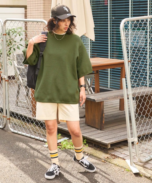 BARK MANHATTAN(バークマンハッタン)の「【洗えるニット+カットソー2点SET】オーバーサイズ捲縮サマーニット&半袖Tシャツ/軽量×抗ピリング×ウォッシャブル×帯電防止(Tシャツ/カットソー・メンズ・ブラック/チャコールグレー/アイボリー/モカ/カーキ/ネイビー・M/L)」の13枚目の写真